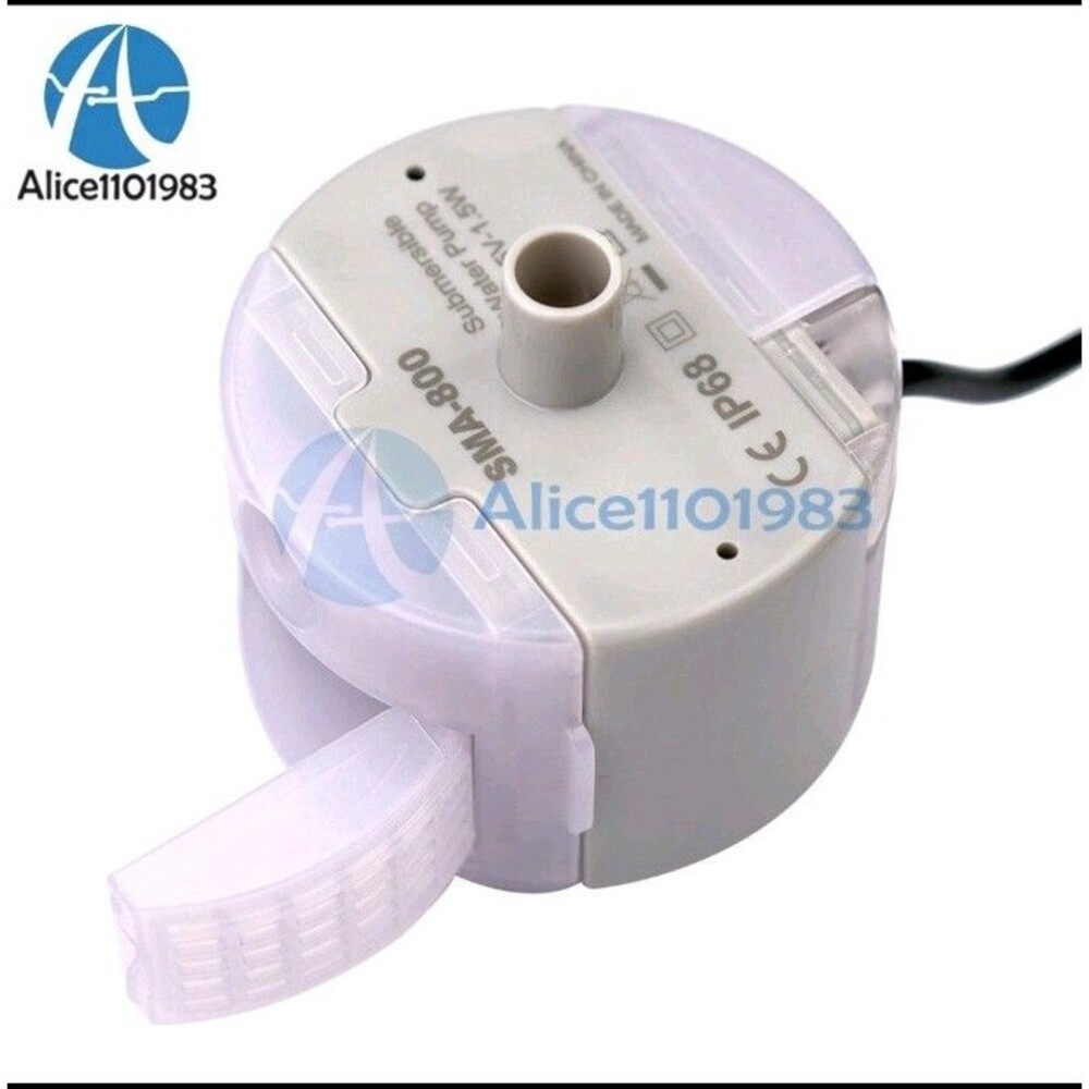 Ultra Silent Submersible Water Pump for Pet Fountains - USB 5V (SMA-800 Motor).